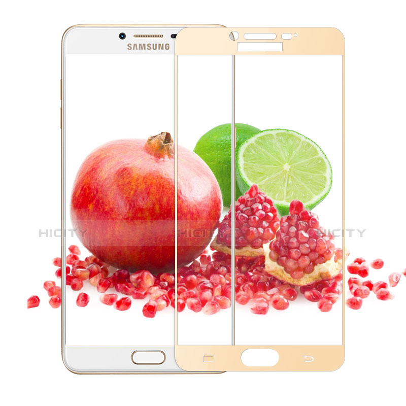 Protector de Pantalla Cristal Templado Integral para Samsung Galaxy C9 Pro C9000 Oro