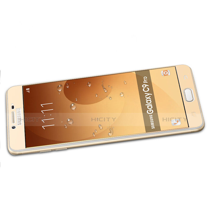 Protector de Pantalla Cristal Templado Integral para Samsung Galaxy C9 Pro C9000 Oro