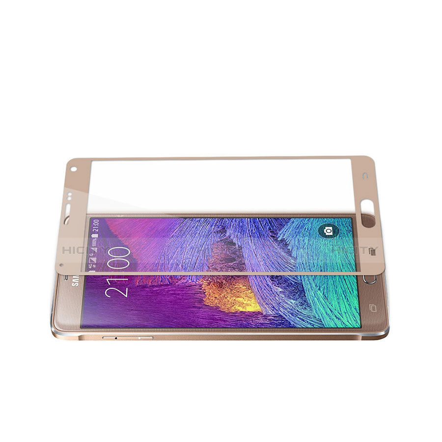 Protector de Pantalla Cristal Templado Integral para Samsung Galaxy Note 4 SM-N910F Oro