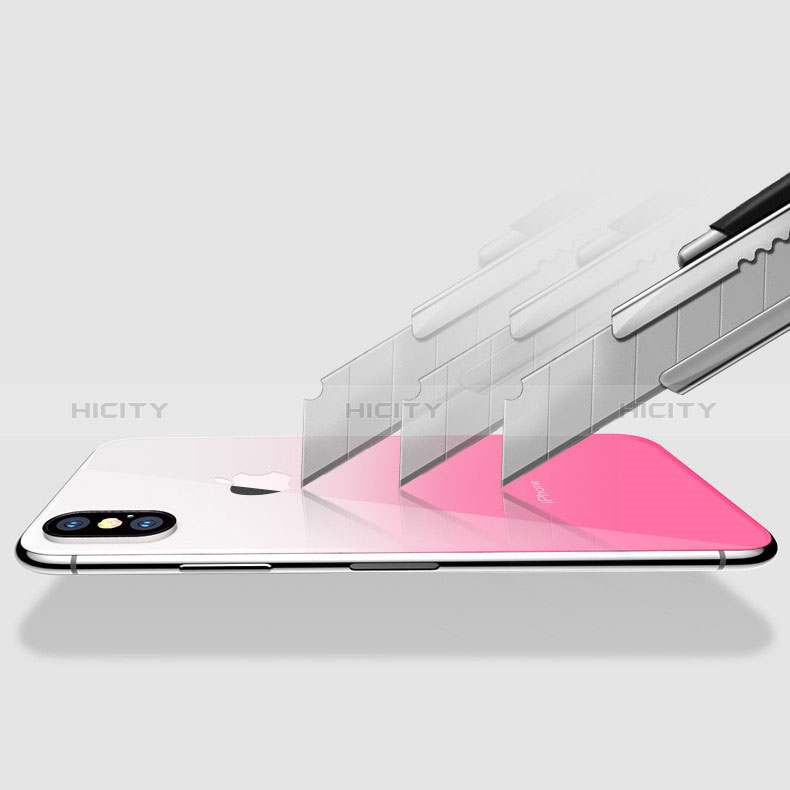 Protector de Pantalla Trasera Gradiente para Apple iPhone X Rosa
