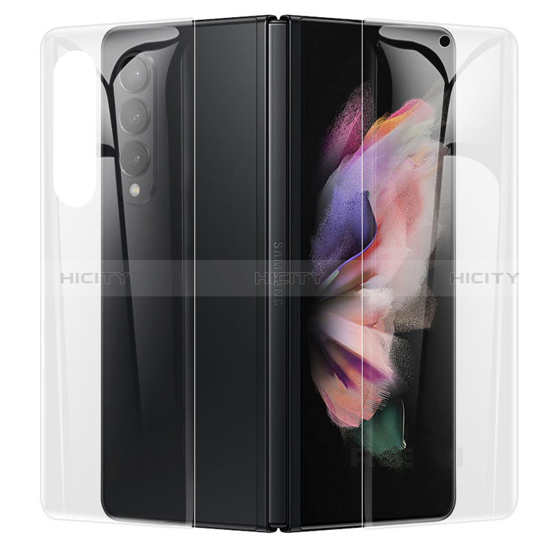 Protector de Pantalla Ultra Clear Frontal y Trasera S06 para Samsung Galaxy Z Fold3 5G Claro