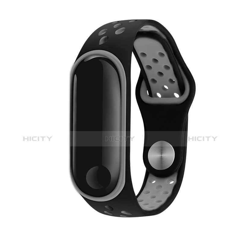 Silicona Correa De Reloj Pulsera Eslabones para Xiaomi Mi Band 3 Gris