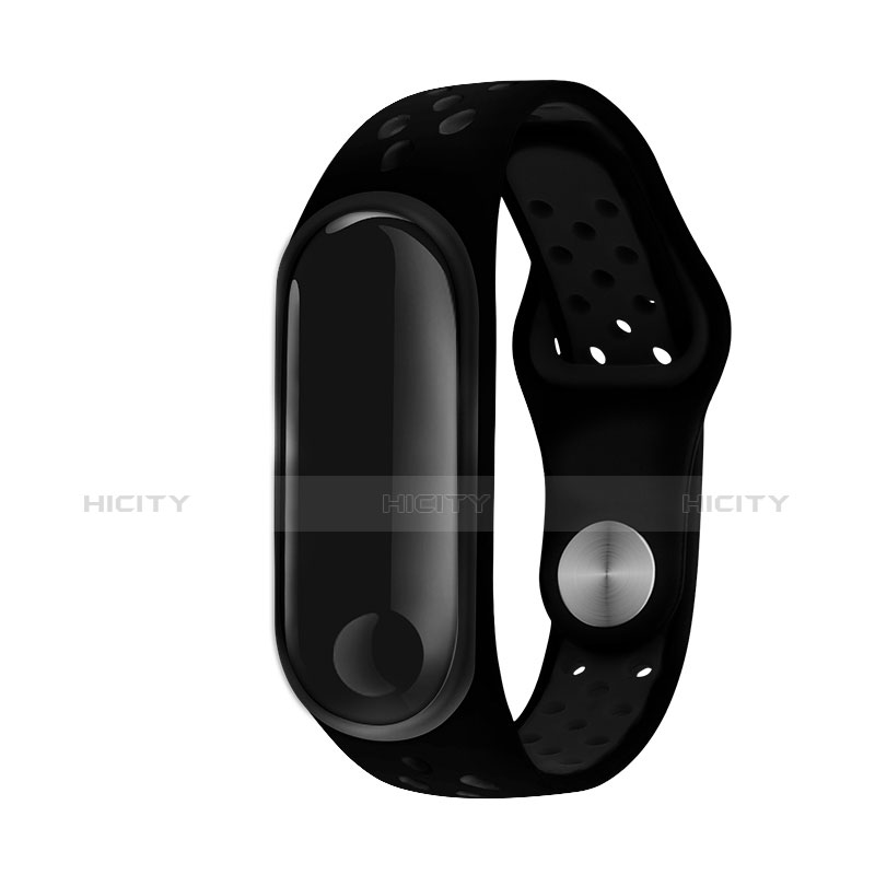 Silicona Correa De Reloj Pulsera Eslabones para Xiaomi Mi Band 3 Negro