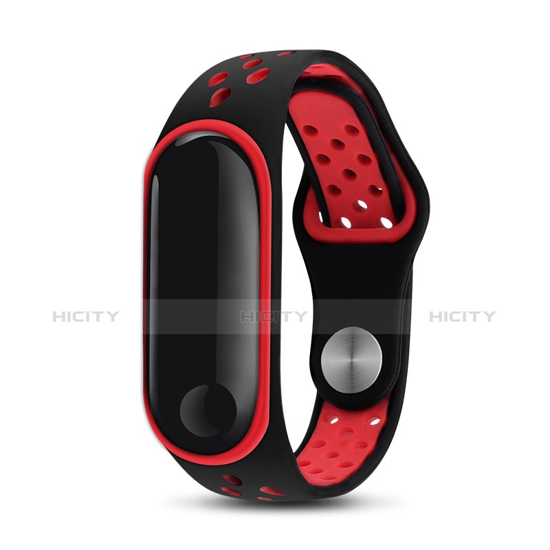 Silicona Correa De Reloj Pulsera Eslabones para Xiaomi Mi Band 3 Rojo