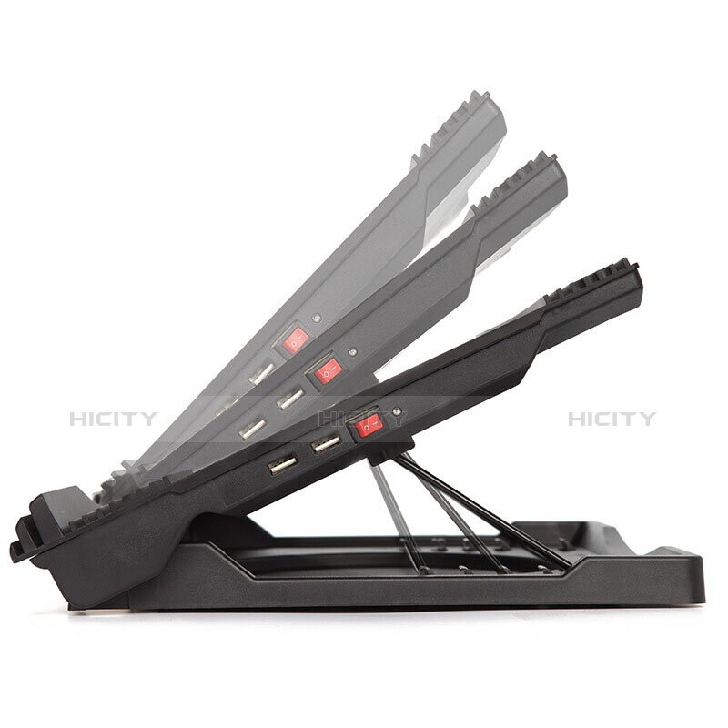 Soporte Ordenador Portatil Refrigeracion USB Ventilador 9 Pulgadas a 17 Pulgadas Universal L05 para Apple MacBook Pro 15 pulgadas Negro