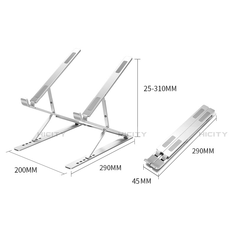 Soporte Ordenador Portatil Universal K09 para Huawei MateBook X Pro (2020) 13.9 Plata