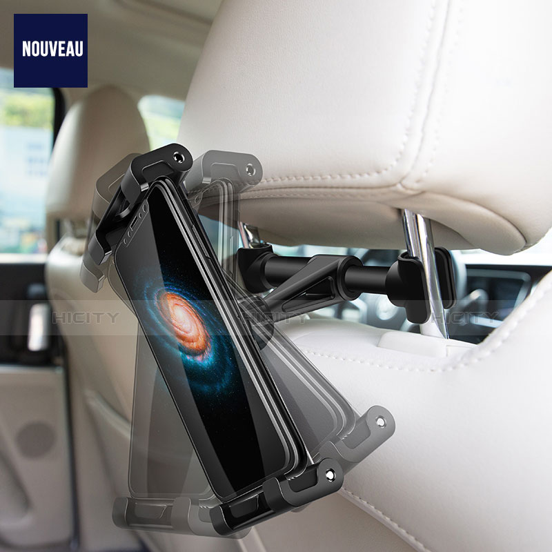 Soporte Universal de Coche Sostenedor De Tableta Tablets Asiento Trasero B02 para Huawei Honor Pad V6 10.4 Negro