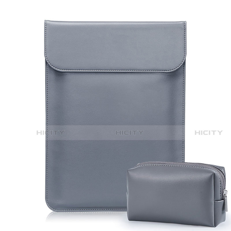 Suave Cuero Bolsillo Funda L02 para Samsung Galaxy Book Flex 15.6 NP950QCG Gris