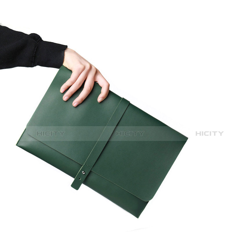 Suave Cuero Bolsillo Funda L18 para Apple MacBook 12 pulgadas Verde