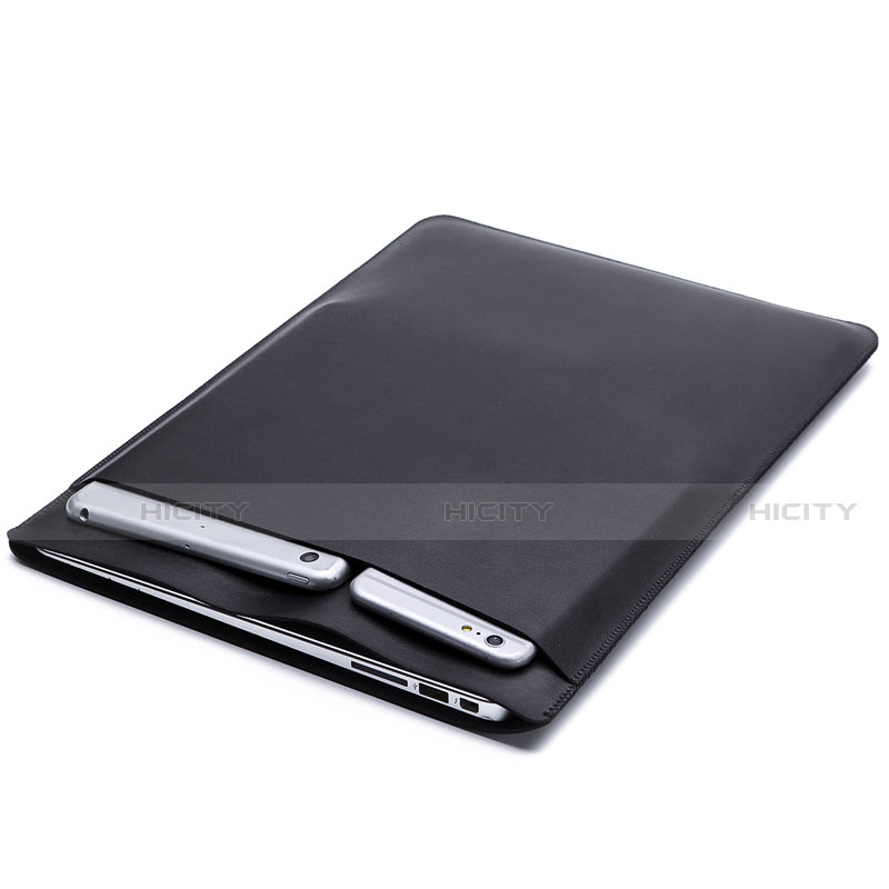 Suave Cuero Bolsillo Funda L20 para Apple MacBook Pro 13 pulgadas Negro