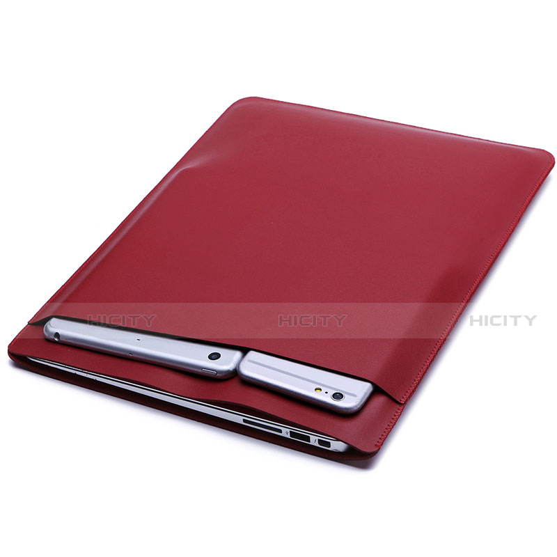 Suave Cuero Bolsillo Funda L20 para Apple MacBook Pro 13 pulgadas Retina Rojo Rosa