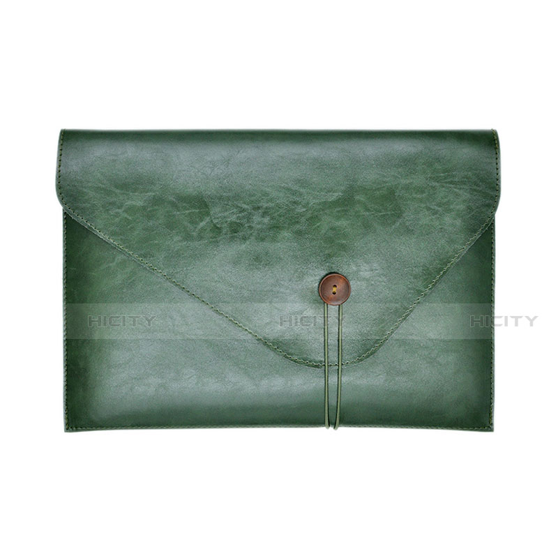 Suave Cuero Bolsillo Funda L23 para Apple MacBook Pro 13 pulgadas (2020) Verde