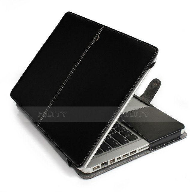 Suave Cuero Bolsillo Funda L24 para Apple MacBook 12 pulgadas Negro