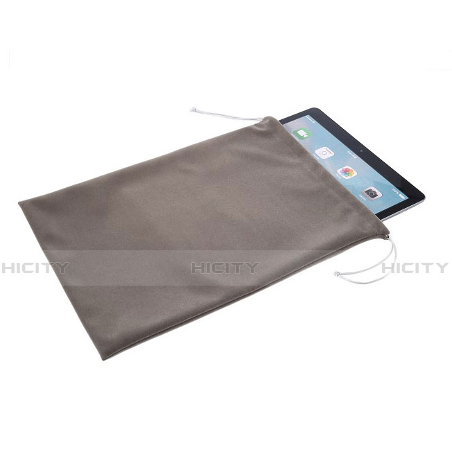 Suave Terciopelo Tela Bolsa de Cordon Carcasa para Apple iPad Mini 3 Gris
