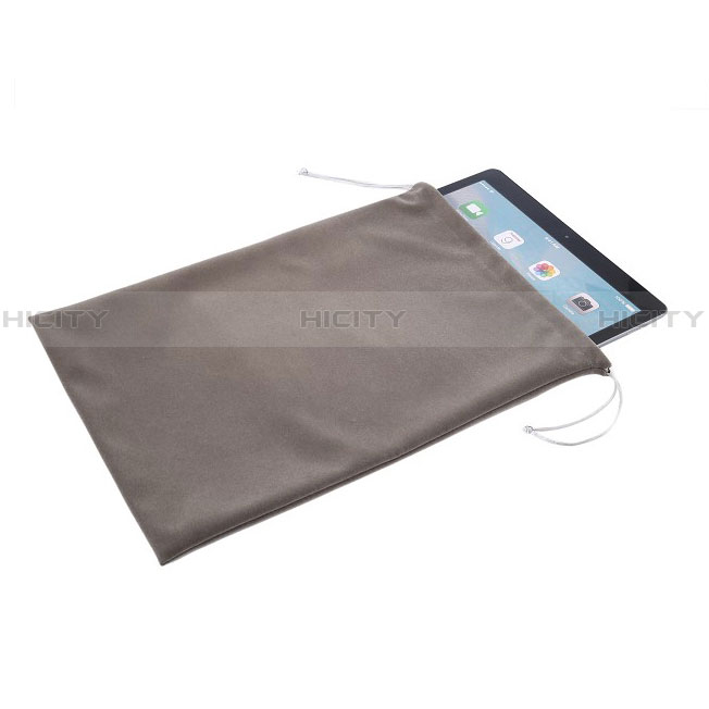 Suave Terciopelo Tela Bolsa de Cordon Carcasa para Apple New iPad 9.7 (2018) Gris