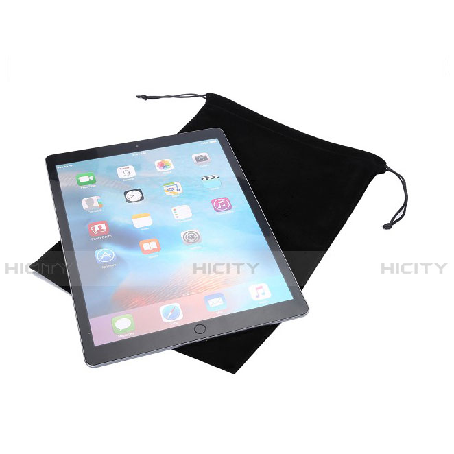 Suave Terciopelo Tela Bolsa de Cordon Funda para Apple iPad Air 3 Negro