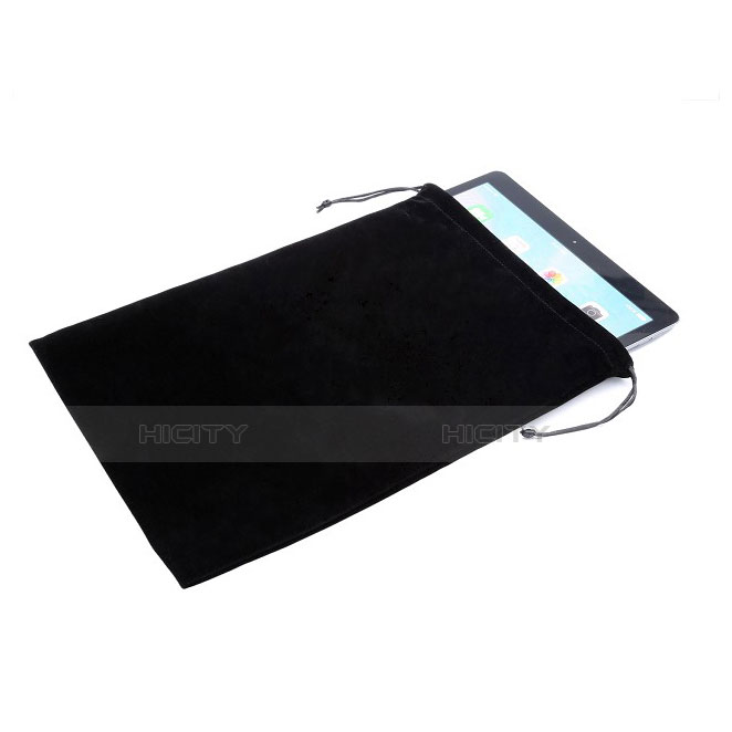 Suave Terciopelo Tela Bolsa de Cordon Funda para Samsung Galaxy Tab S2 9.7 SM-T810 SM-T815 Negro