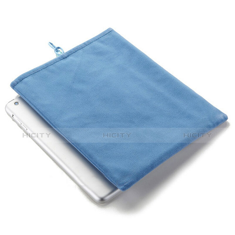 Suave Terciopelo Tela Bolsa Funda para Apple iPad 2 Azul Cielo