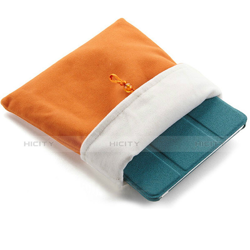 Suave Terciopelo Tela Bolsa Funda para Apple iPad 2 Naranja