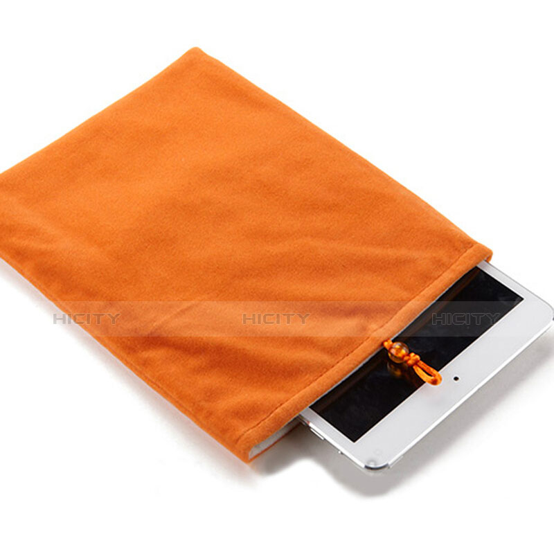Suave Terciopelo Tela Bolsa Funda para Apple iPad 2 Naranja