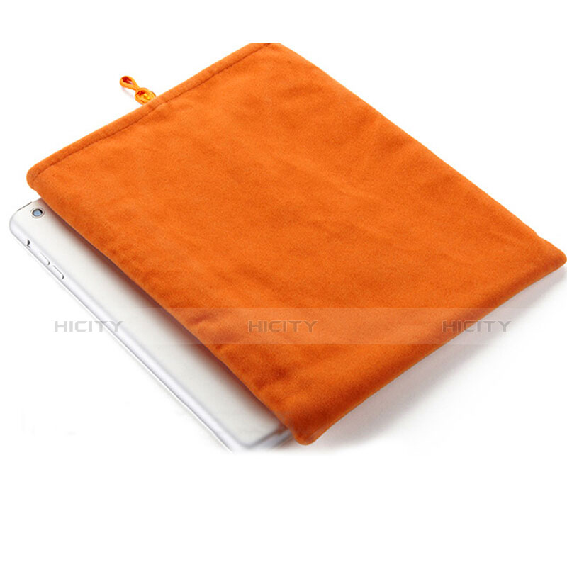 Suave Terciopelo Tela Bolsa Funda para Apple iPad 2 Naranja