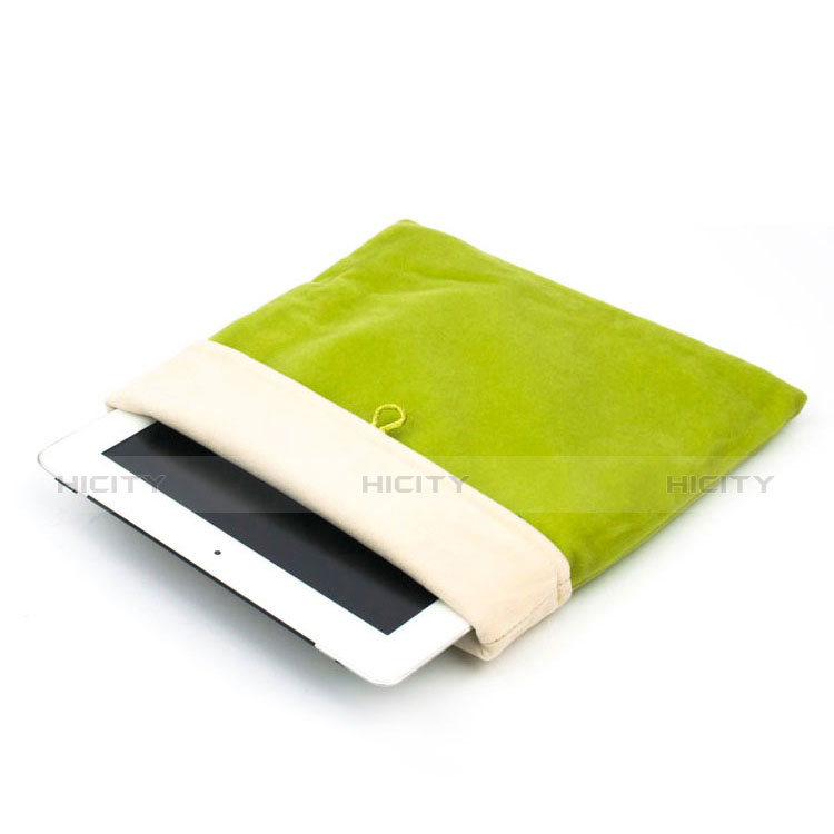 Suave Terciopelo Tela Bolsa Funda para Apple iPad 2 Verde