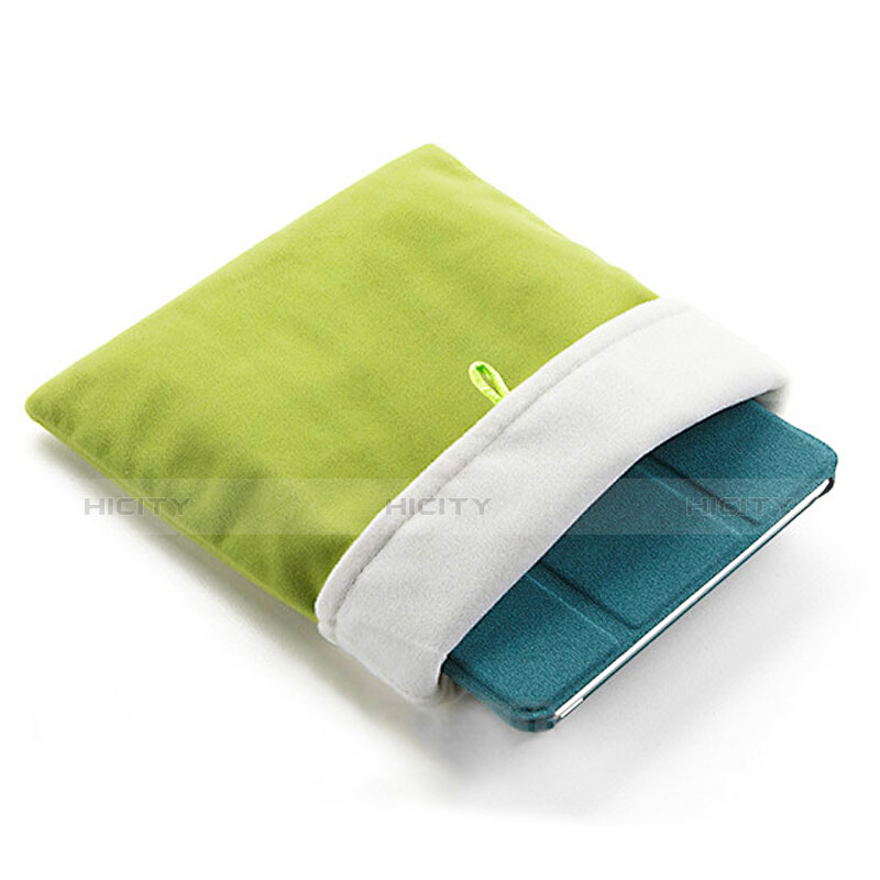 Suave Terciopelo Tela Bolsa Funda para Apple iPad 2 Verde