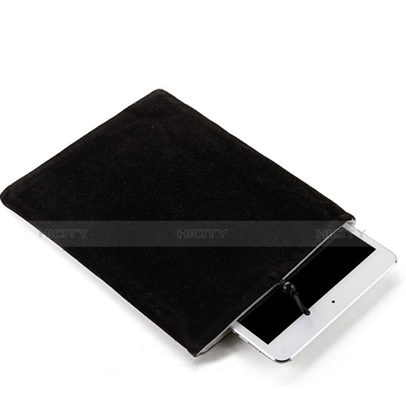 Suave Terciopelo Tela Bolsa Funda para Apple iPad 4 Negro