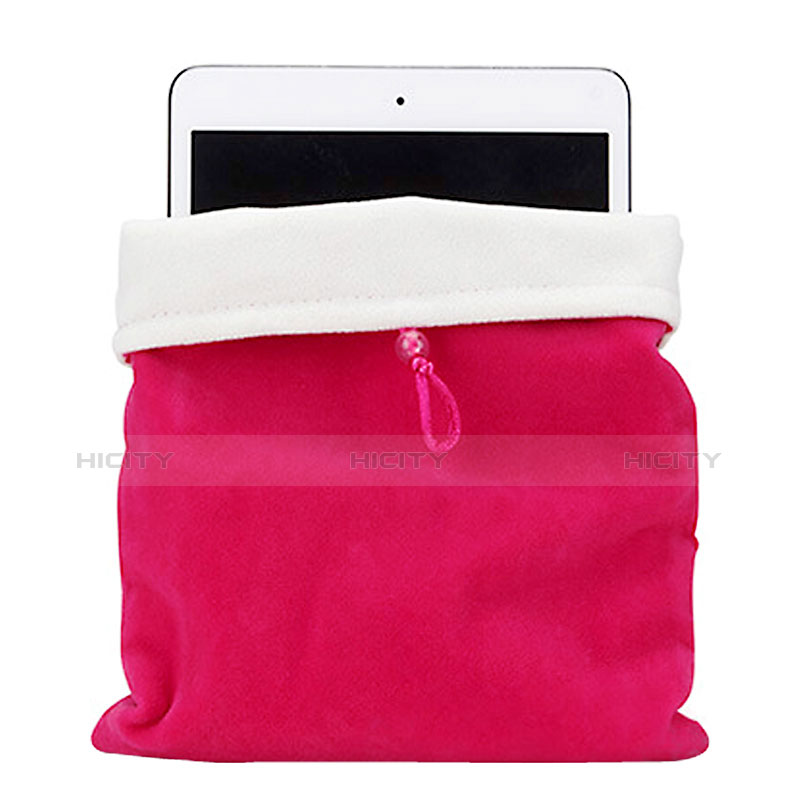 Suave Terciopelo Tela Bolsa Funda para Apple iPad 4 Rosa Roja