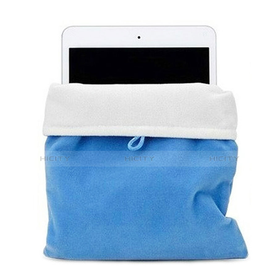 Suave Terciopelo Tela Bolsa Funda para Apple iPad Air 2 Azul Cielo