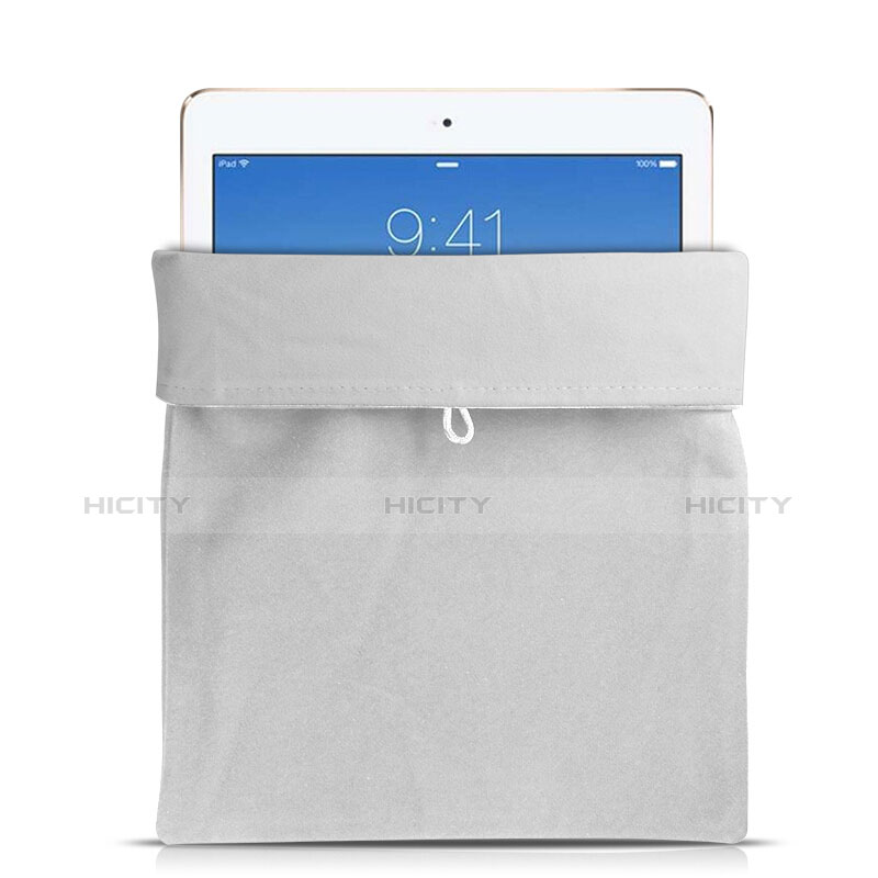 Suave Terciopelo Tela Bolsa Funda para Apple iPad Air 2 Blanco