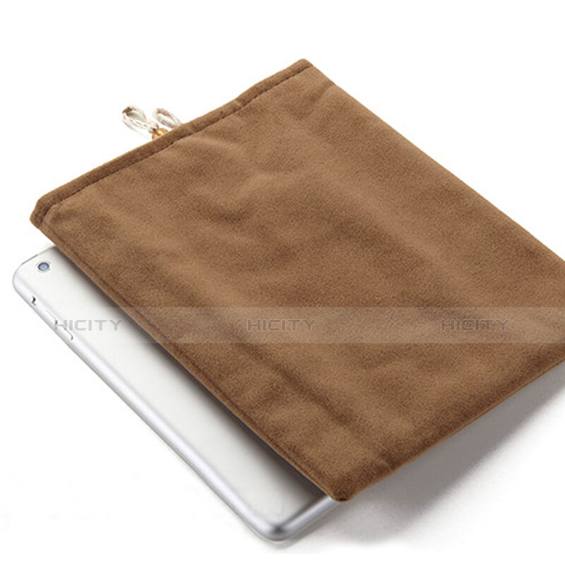 Suave Terciopelo Tela Bolsa Funda para Apple iPad Mini 2 Marron