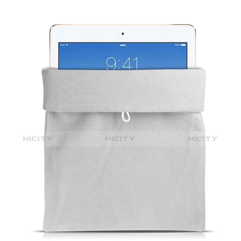 Suave Terciopelo Tela Bolsa Funda para Apple iPad Mini 3 Blanco