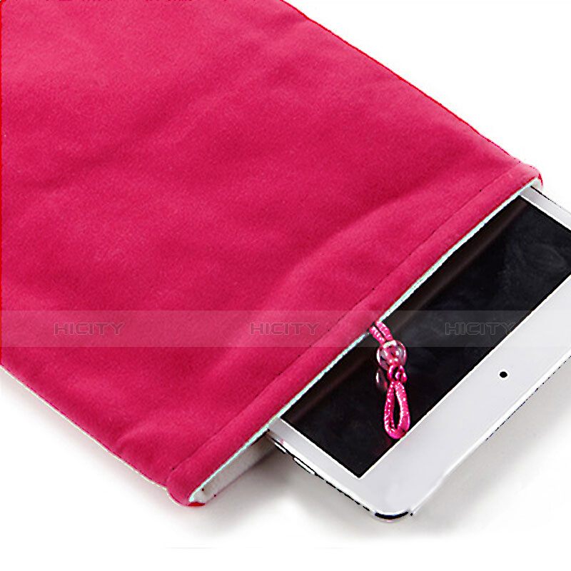 Suave Terciopelo Tela Bolsa Funda para Apple iPad Mini 4 Rosa Roja