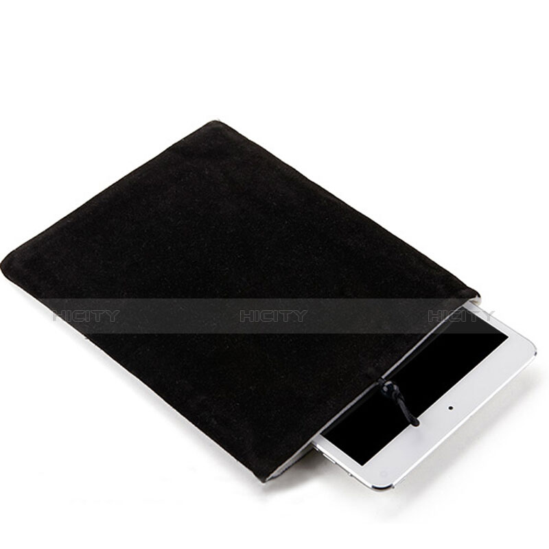 Suave Terciopelo Tela Bolsa Funda para Apple iPad Pro 12.9 (2020) Negro
