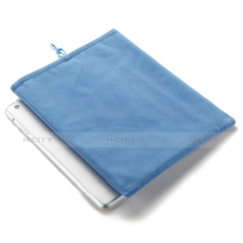 Suave Terciopelo Tela Bolsa Funda para Apple iPad Pro 12.9 Azul Cielo