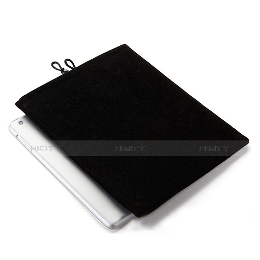 Suave Terciopelo Tela Bolsa Funda para Samsung Galaxy Tab 4 10.1 T530 T531 T535 Negro