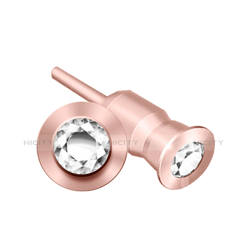 Tapon Antipolvo Jack 3.5mm Android Apple Universal D02 Oro Rosa