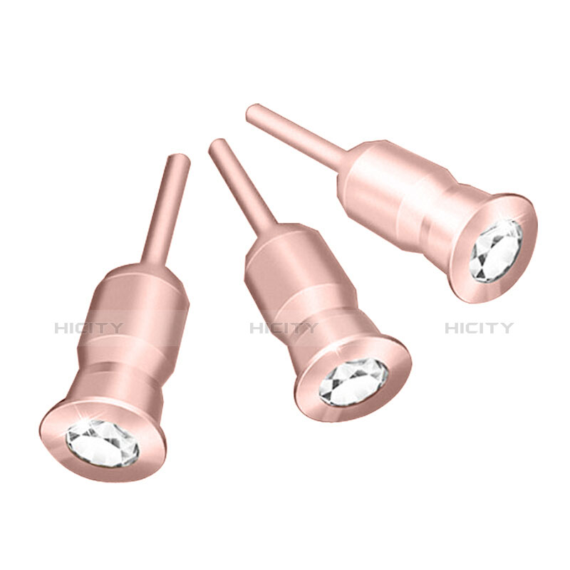 Tapon Antipolvo Jack 3.5mm Android Apple Universal D02 Oro Rosa