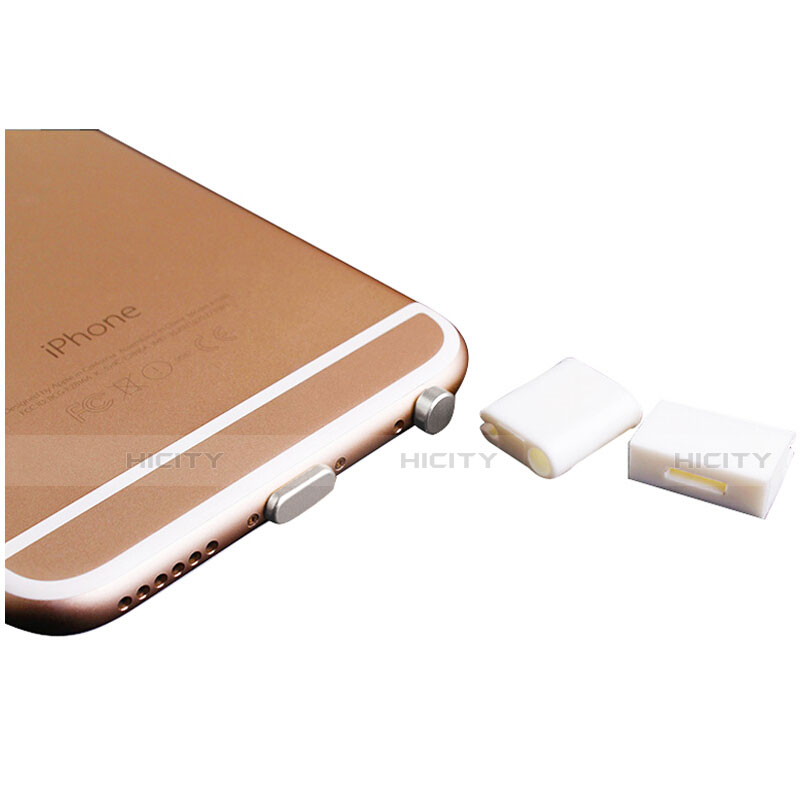 Tapon Antipolvo Lightning USB Jack J02 para Apple iPhone 12 Plata