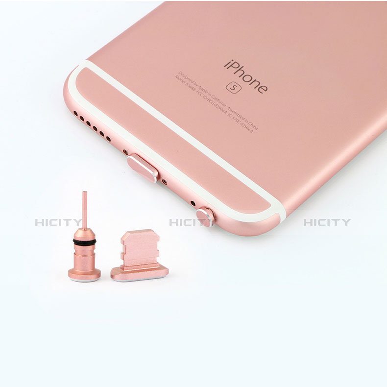 Tapon Antipolvo Lightning USB Jack J04 para Apple iPhone 6 Plus Oro Rosa