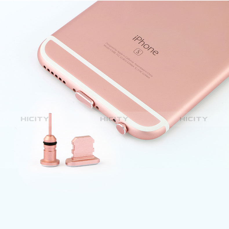 Tapon Antipolvo Lightning USB Jack J04 para Apple New iPad 9.7 (2018) Oro Rosa