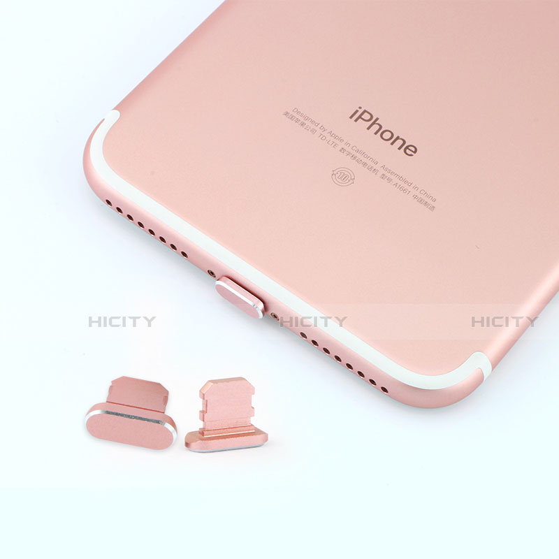 Tapon Antipolvo Lightning USB Jack J06 para Apple iPhone 12 Mini Oro Rosa