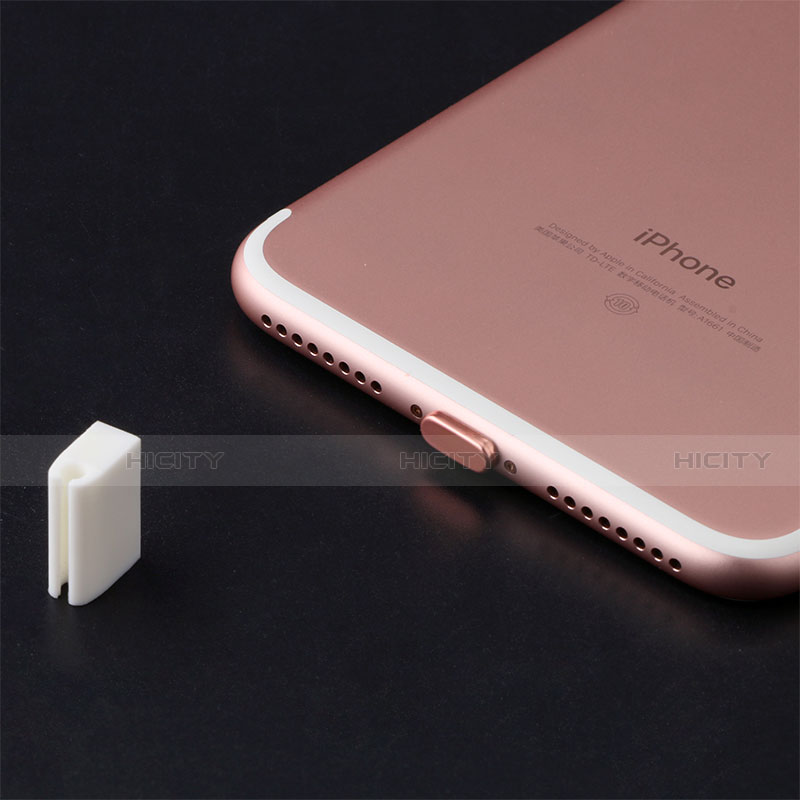 Tapon Antipolvo Lightning USB Jack J07 para Apple iPhone 12 Max Oro Rosa