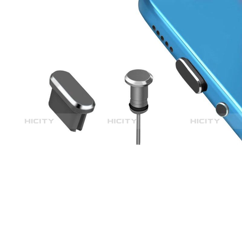 Tapon Antipolvo USB-C Jack Type-C Universal H15 para Apple iPhone 15 Gris Oscuro