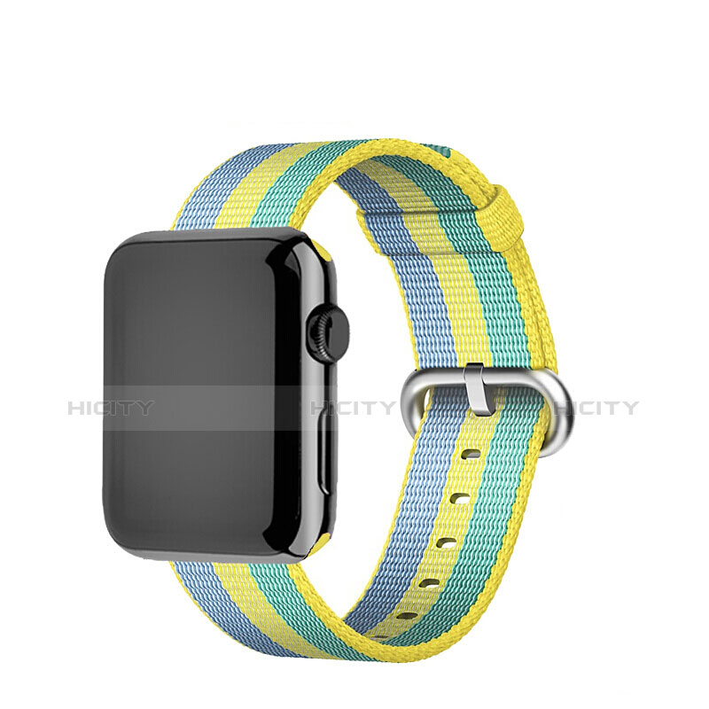 Tela Correa De Reloj Pulsera Eslabones para Apple iWatch 42mm Amarillo