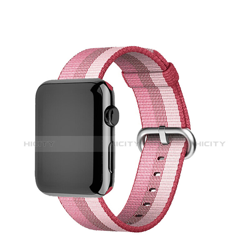 Tela Correa De Reloj Pulsera Eslabones para Apple iWatch 42mm Rosa