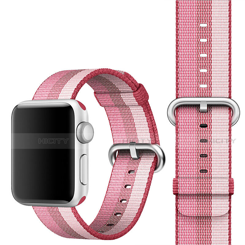 Tela Correa De Reloj Pulsera Eslabones para Apple iWatch 5 44mm Rosa