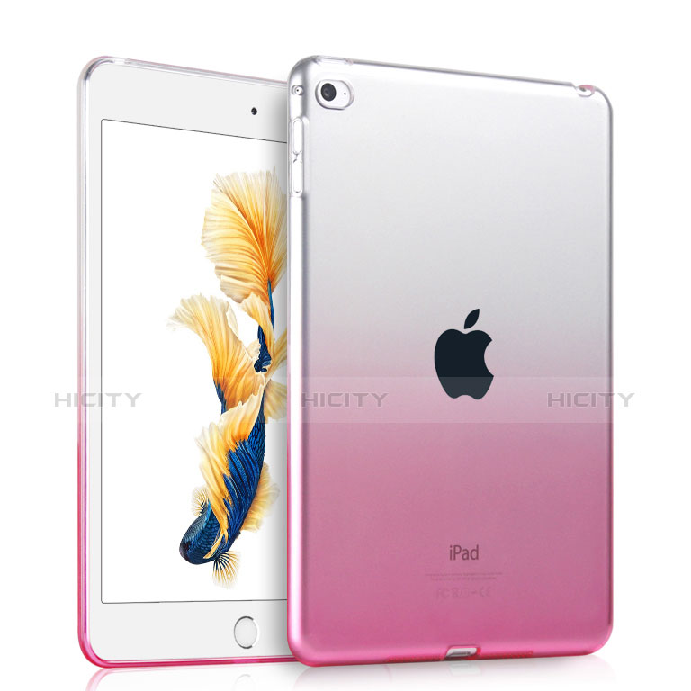 Ultra Slim Transparente Gel Gradient Soft Case para Apple iPad Air 2 Rosa