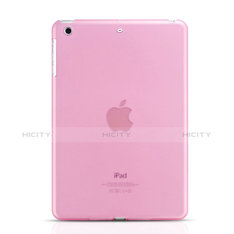 Ultra-thin Transparente Plastico Back Cover para Apple iPad Mini 3 Rosa